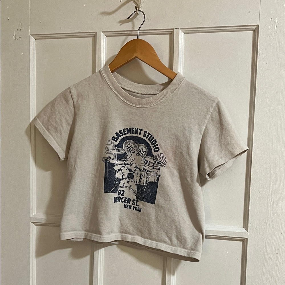 Brandy Melville Cream Graphic Tee